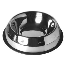 Ciotola piramidale antiscivolo in acciaio inox  20 cm - Capacita' 450 ml Grigio