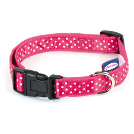 Collare per cane Nylon linea Pois XS - 1 cm|Circonferenza 20-31 cm Rosa