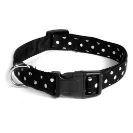 Collare per cane Nylon linea Pois S - 1,6 cm|Circonferenza 30-45 cm Nero