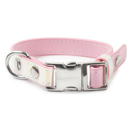 Collare per cani e gatti in similpelle con finitura iridescente XS - 1,5 cm|Circonferenza 28-38 cm Rosa Cangiante