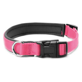 Collare per cani in Nylon linea Soft con rivestimento in neoprene S - 2,5 cm|Circonferenza 40-50 cm Rosa