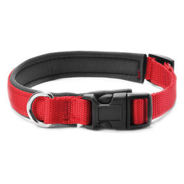 Collare per cani in Nylon linea Soft con rivestimento in neoprene S - 2,5 cm|Circonferenza 40-50 cm Rosso