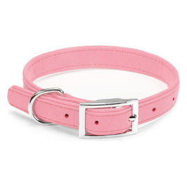 Collare per cani in similpelle scamosciata S - 1,9 cm|Circonferenza 30-40 cm Rosa