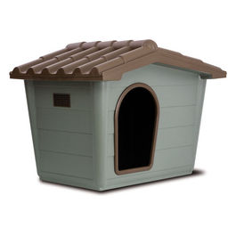 Cuccia da esterno Eco-Sprint verde in plastica cani L - (99 x 70 x 75 cm) Grigio