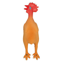 Gioco per cani in lattice con squeaker Gallina S - 25 cm Arancione
