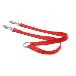 Guinzaglio accoppiacani in nylon S - 1,6 cm|Lunghezza 45 cm Rosso