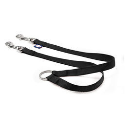 Guinzaglio accoppiacani in nylon L - 2 cm|Lunghezza 45 cm Nero