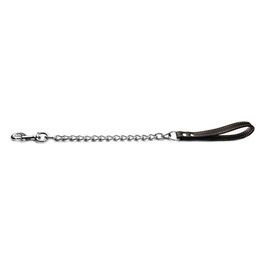 Guinzaglio per cani a catena con manico in ecopelle XL - 2 cm|Lunghezza 55 cm 
