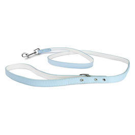 Guinzaglio per cani e gatti in similpelle con strass M - Lunghezza 120 cm Azzurro
