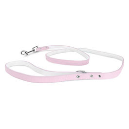 Guinzaglio per cani e gatti in similpelle con strass M - Lunghezza 120 cm Rosa