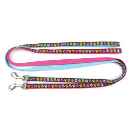 Guinzaglio per cani in Nylon linea Zampine S - 1,6 cm|Lunghezza 120 cm Azzurro