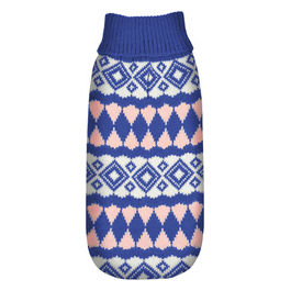 Maglioncino per cani Cervinia XXS - Lunghezza dorso 25 cm BluRosa
