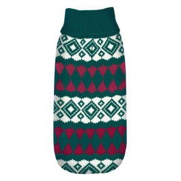 Maglioncino per cani Cervinia XXS - Lunghezza dorso 25 cm VerdeRosso