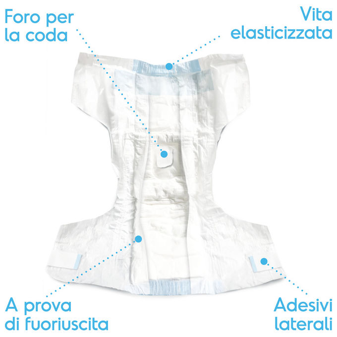 Record Pannolini assorbenti per cani con fascia elastica L - Circonferenza fino a 56 cm