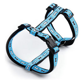 Pettorina per cani Ossicini M - Circonferenza 35-50 cm Azzurro