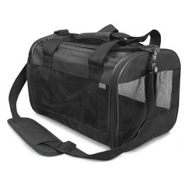 Trasportino rettangolare con rete e tracolla in tessuto cani e gatti L - (46 x 25,5 x 26,5h cm|Fino a 6 kg) 