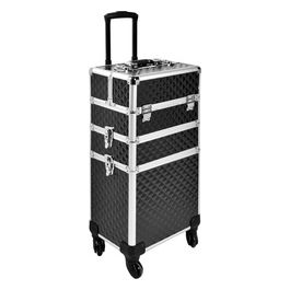Trolley porta oggetti 35 x 25 x 69,5h cm Nero