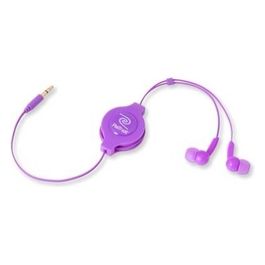 Auricolare Stereo Retrattile per Mp3 Porpora