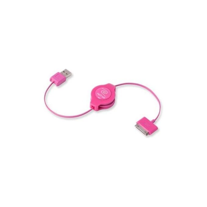 Retrak Cavo iPod e iPhone Retrattile Usb 2.0 Sync/charge Rosa