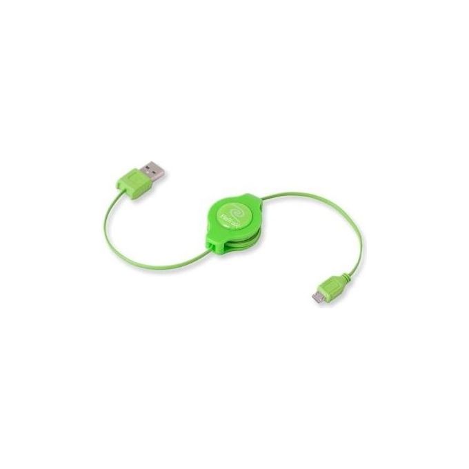 Retrak Cavo Usb 2.0 A Micro 5-pin Retrattile Verde