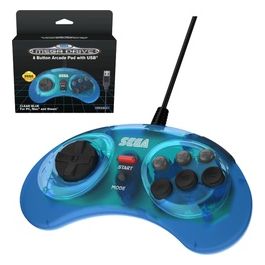 Retro-Bit Sega Md 8-Button Usb Blu