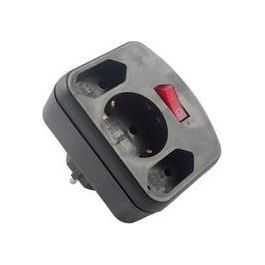 Adattatore Combinato 3-Fold con Schalter Nero