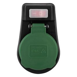 Adattatore con Interruttore IP44 Nero/Verde