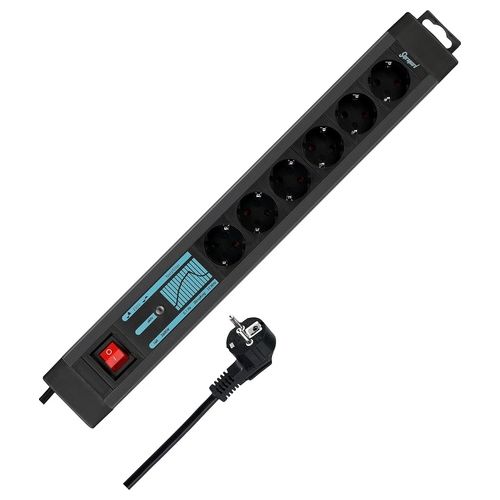 Outlet Strip 6-Posti 3mt Supraguard Anthracite