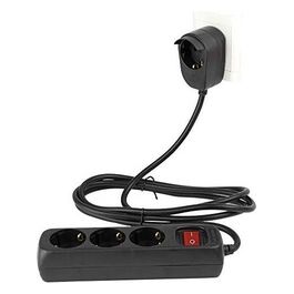 Presa Multipla 3+1 Fach 2mt con Interruttore Nero