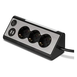 Presa Multipla a 3 Fessure con 2 Porte Usb