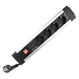 Presa Multipla 4-Fold con KS USB SupraLine Schalter Nero