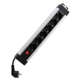 Presa Multipla 6 Ingressi 2.4mt Supraline con Interruttore Argento