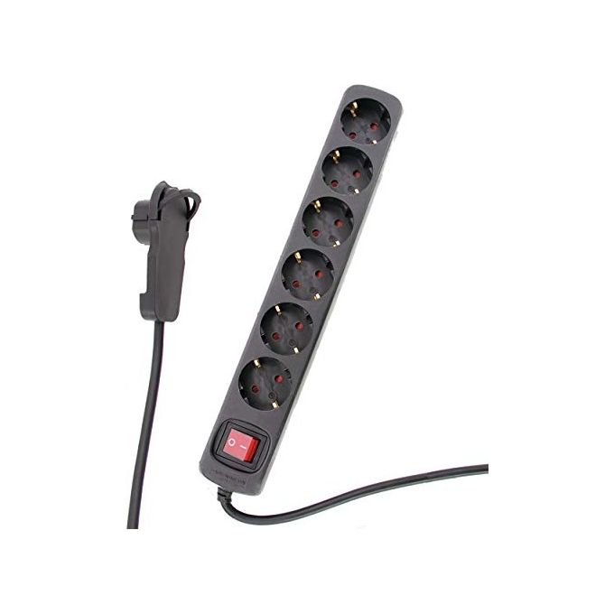 REV Presa Multipla Smart 6-Fold 2mt Nero