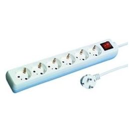 Presa da Tavolo 6-Fold 1,4mt con Interruttore Bianco