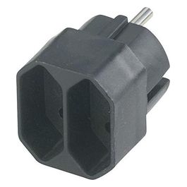 Transition Plug 2-Fold Black Eurosteckdosen