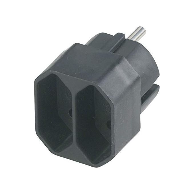 Rev Transition Plug 2-Fold Black Eurosteckdosen