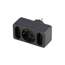 Transition Plug 2-Fold 1 Safety Contact Black