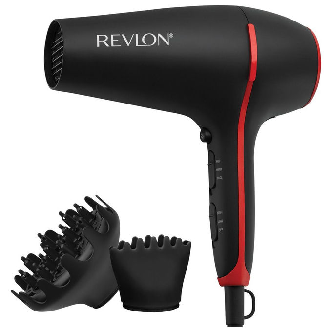Revlon Asciugacapelli RVDR5317E 2000W Nero e Rosso con Diffusore