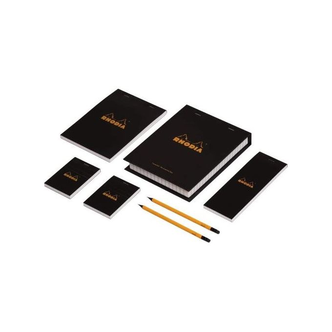Rhodia Confezione 4 Blocchi Essential Box Black