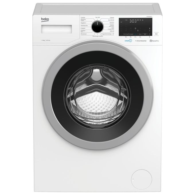 [RICONDIZIONATO] Beko WUY81436SIIT Lavatrice Carica Frontale SteamCure StainExpert GentleCare OptiSense Classe energetica A+++ Capacita' di carico 8Kg Centrifuga 1400 giri Motore ProSmart Inverter