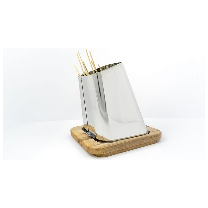 [ComeNuovo] Lisa Porta spiedini in acciaio con base in legno Gran Sasso