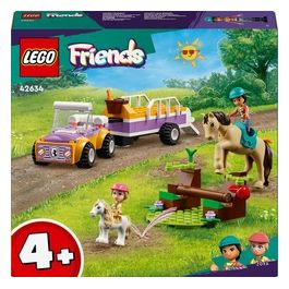 LEGO Friends 42634 Rimorchio con Cavallo e Pony, Giocattolo per la Cura degli Animali con 2 Mini Bamboline, Giochi Bambini 4+