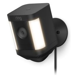 Ring Spotlight Cam Plus Plug-in Telecamera di Sorveglianza Connessa in Rete per Esterno Resistente agli Agenti Atmosferici Colore 1080p Audio Wi-fi