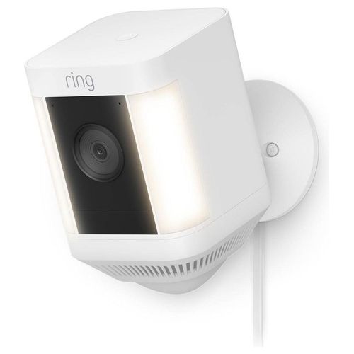 Ring Spotlight Cam Plus Plug-In Telecamera di Sorveglianza Connessa in Rete per Esterno Colore Giorno e Notte 1080p Audio Wi-Fi
