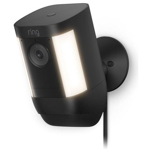 Ring Spotlight Cam Pro Plug-In Telecamera di Sorveglianza Connessa in Rete per Esterno Colore Giorno e Notte 1080p Audio Wi-Fi