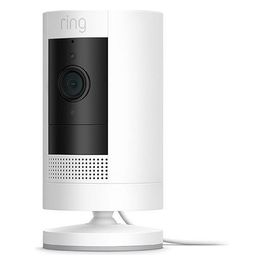 Ring Stick Up Cam Plug-In White Security Camera