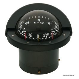 Bussola Ritchie Navigator 4''''1/2 incasso combinato nero/nero 