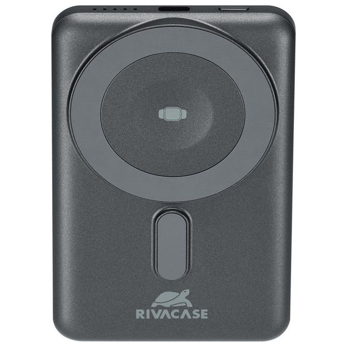 Rivacase VA2607 Power Bank 5000 mAh Wireless Qi MagSafe, Nero-Grigio