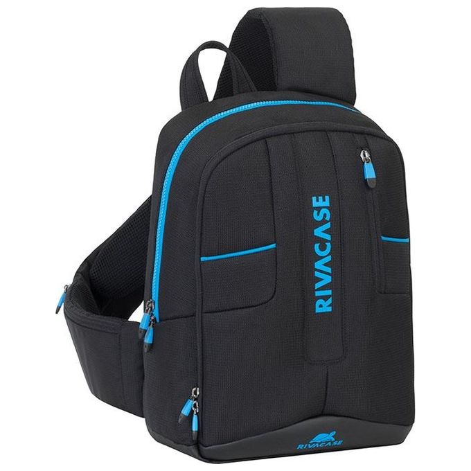 Rivacase Zaino Monospalla per Notebook Fino a 13,3'' Nero/Blu