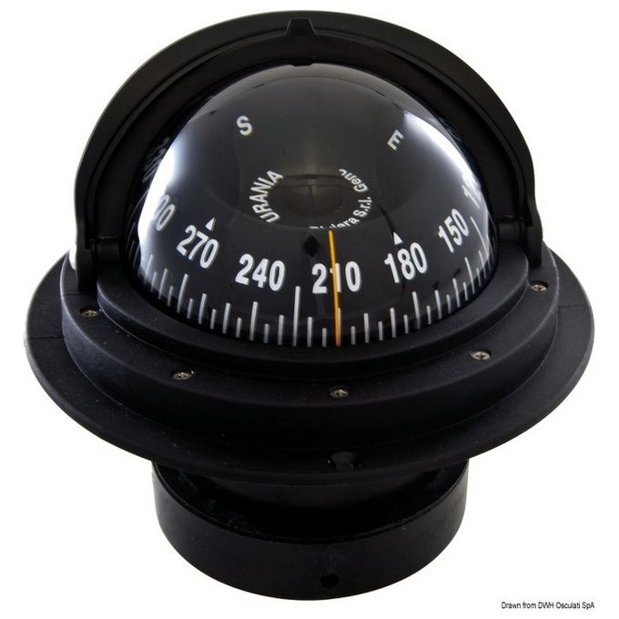 Image of Riviera Bussola Riviera 4'''' con coperchio nera-nera rosa frontale